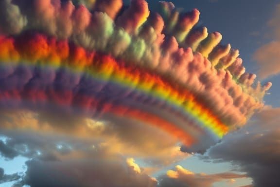 Multicolor Clouds with Alien Spaceship