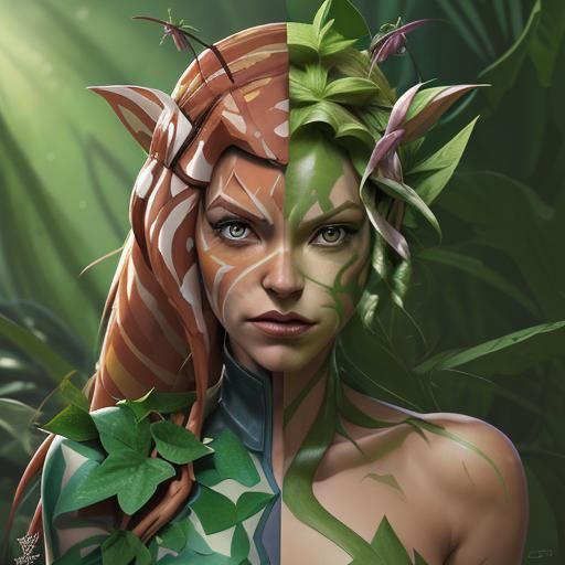 Ahsoka as Poison Ivy: Hyperrealistic Concept Art