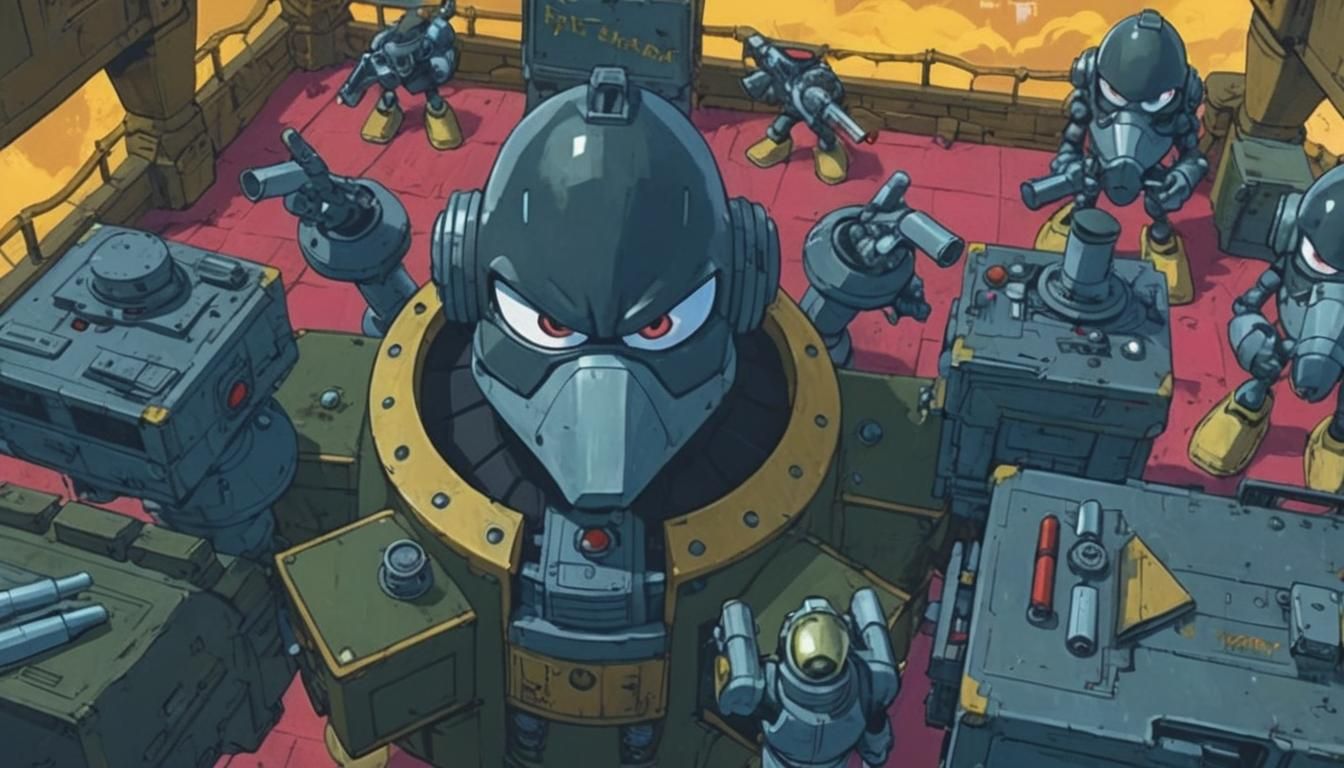 Dr. Eggman's Futuristic Military Fortress in Comic Book Styl...
