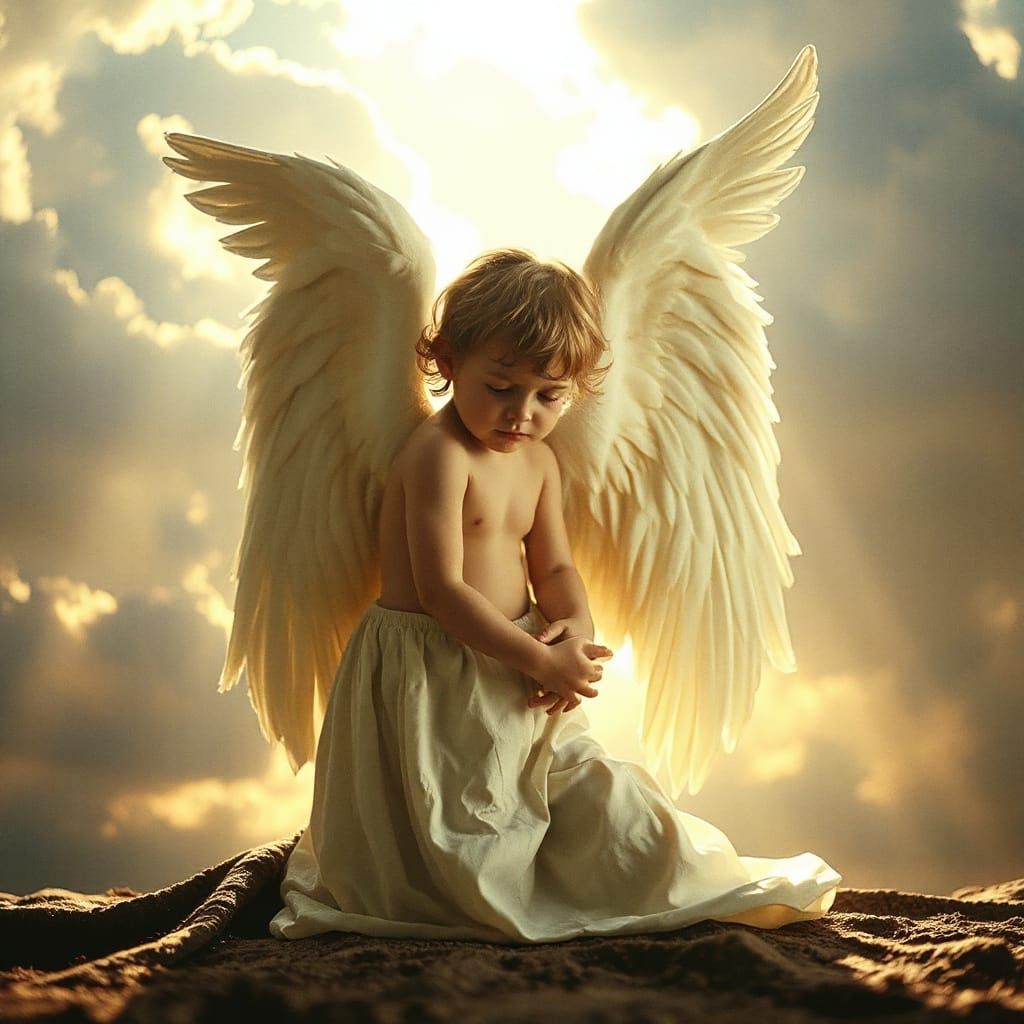 Guardian Angel Protecting Child in Golden Light