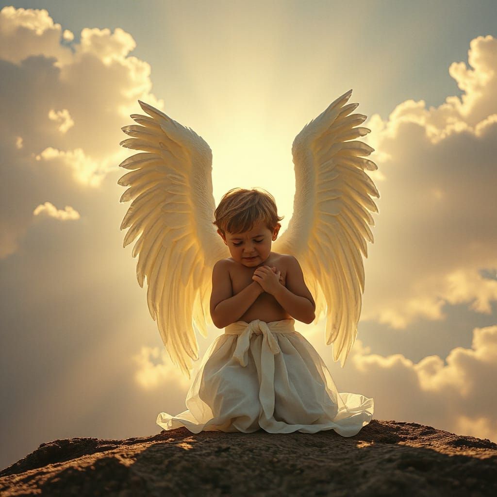 Guardian Angel Protecting Child in Heavenly Light