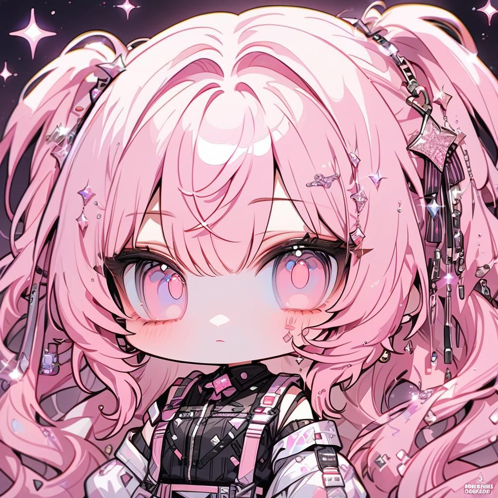 Pink-Haired Girl in Chibi Art Style