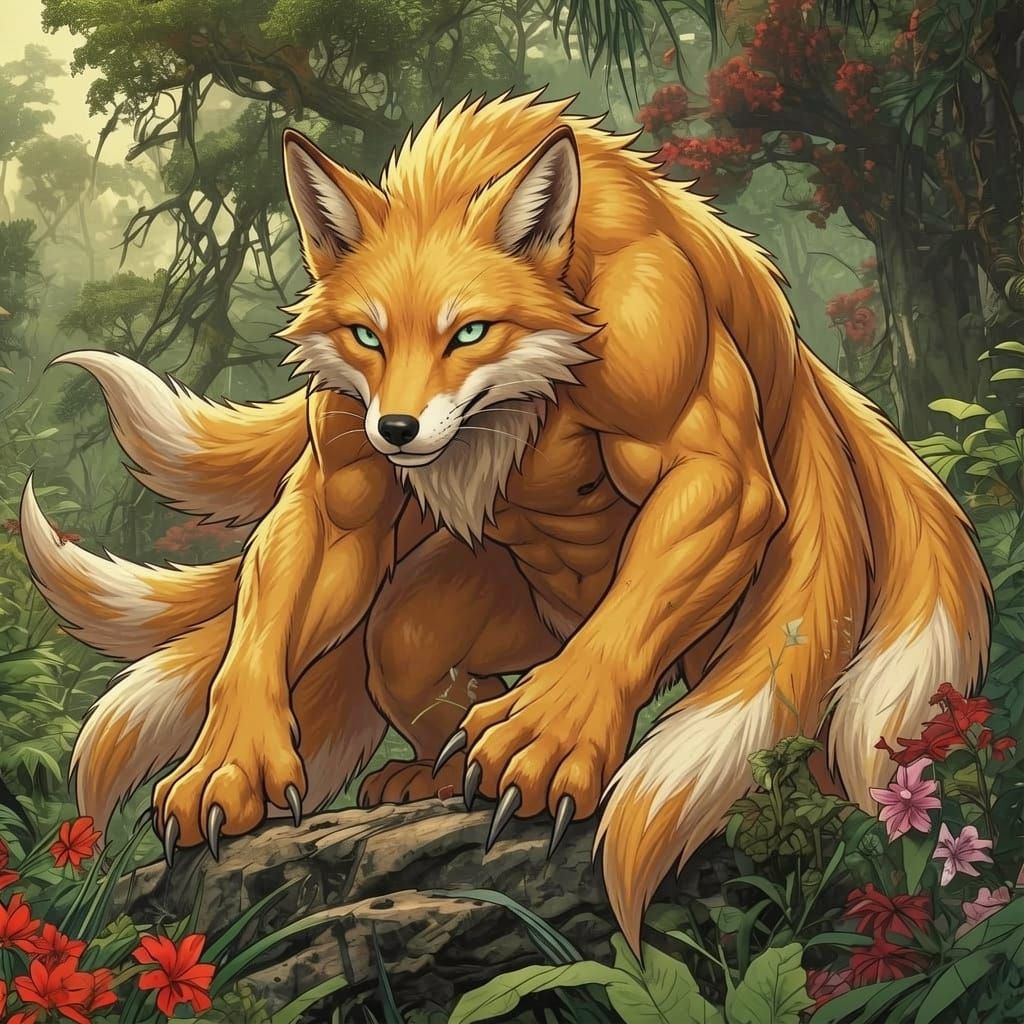 Sabretooth in Flowery Sideral Jungle Comic Art