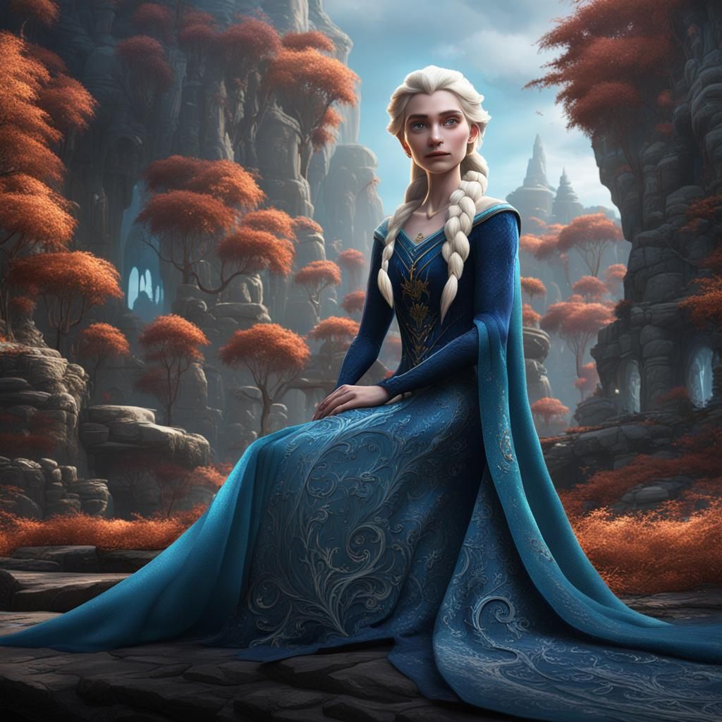 Elsa as Detailed Matte Painting