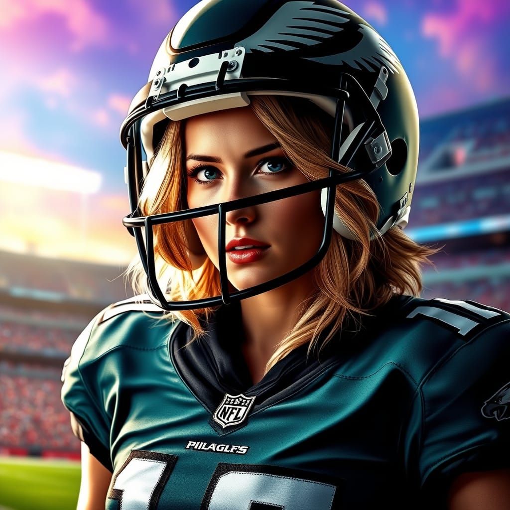 Determined Jennifer Lawrence in Eagles Jersey, Inspired by H...