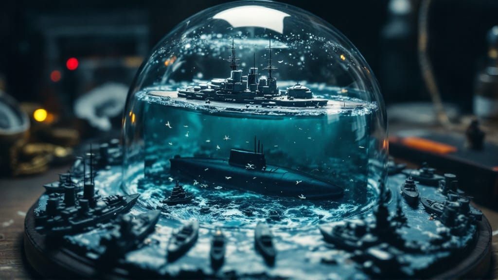 Dramatic Deep Sea Submarine Diorama