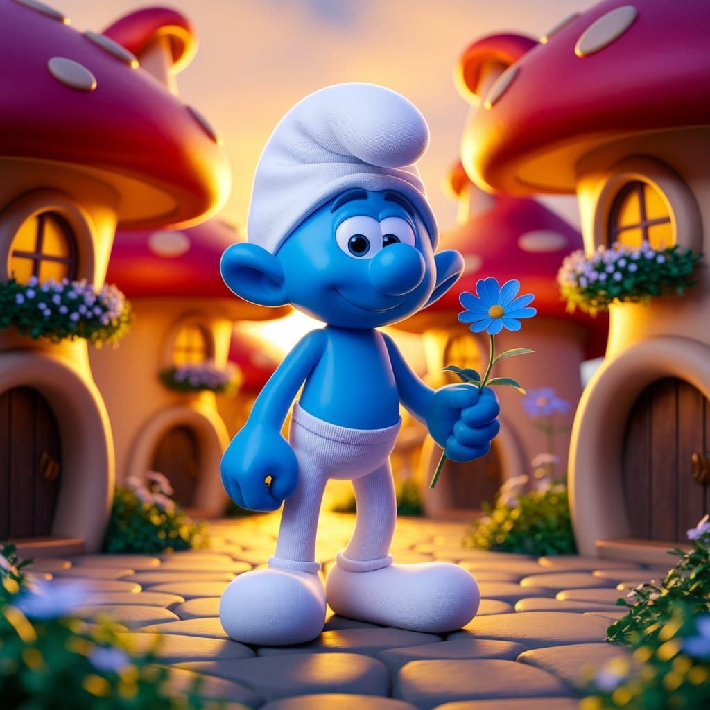 Smurf with cornflower