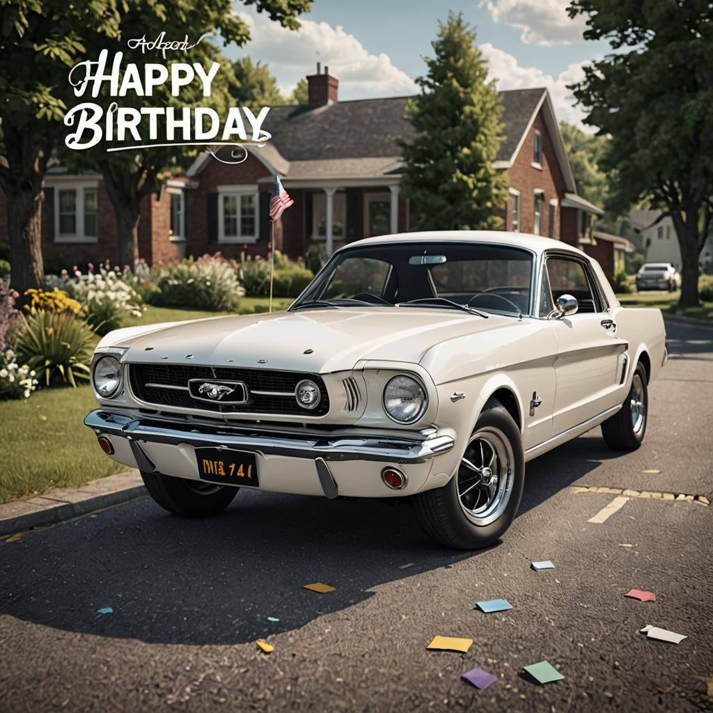 Classic 1964 Ford Mustang Birthday Photo