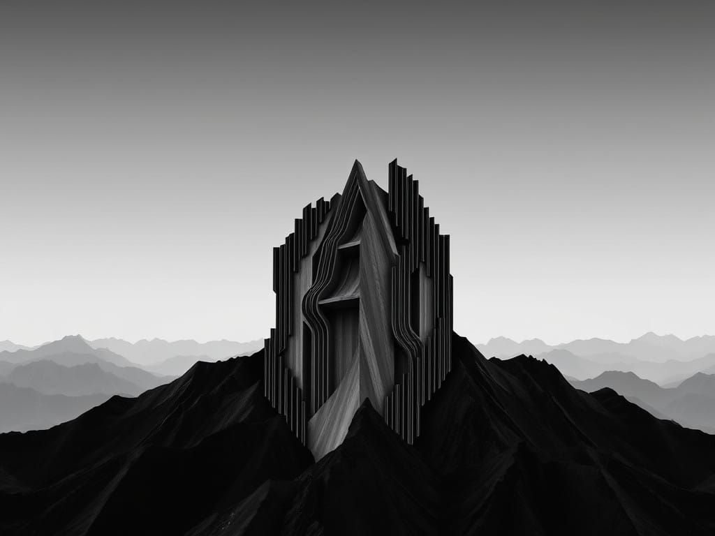 Cyberpunk Cityscape with Distorted Architecture