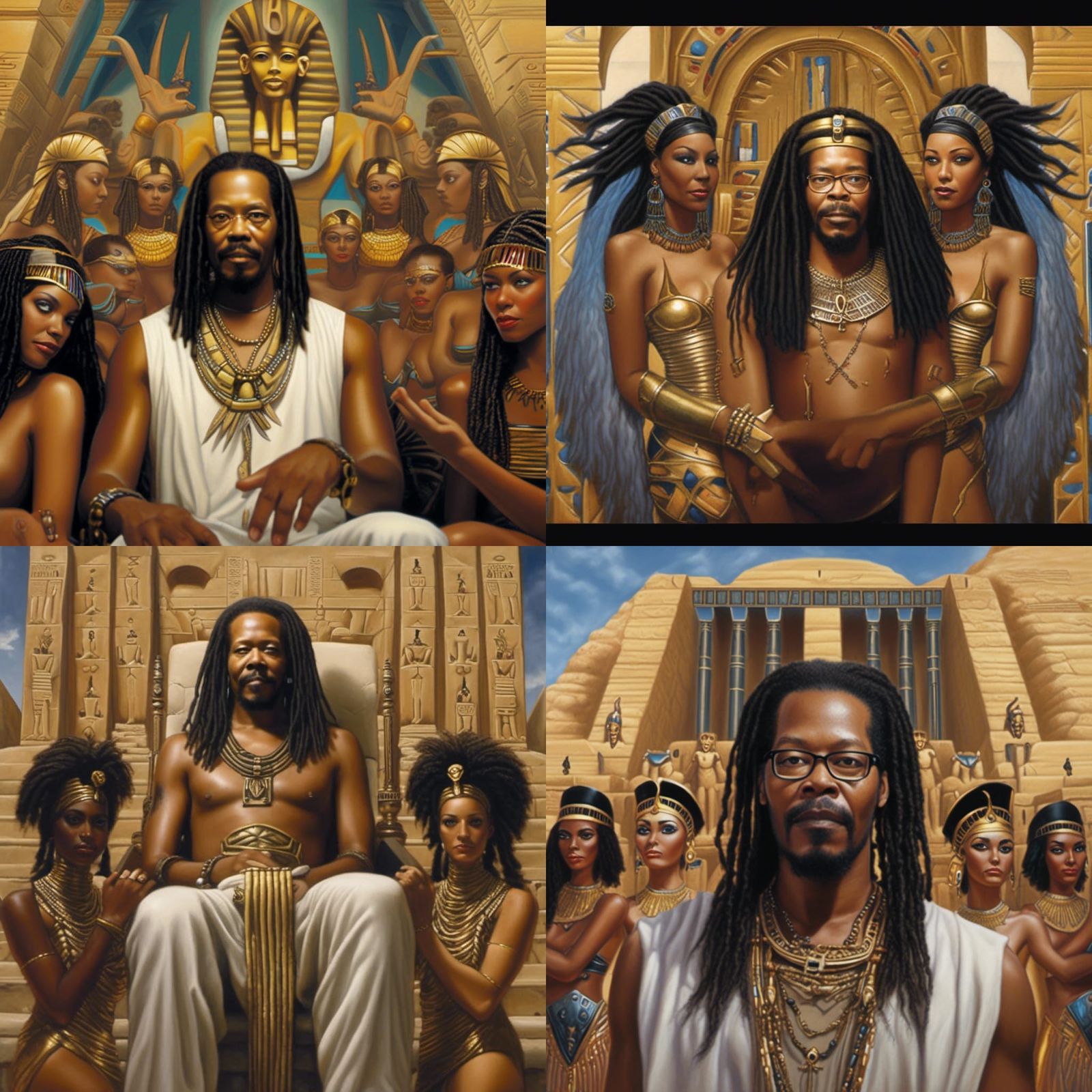 Ancient Egypt Coronation: Hyperrealistic Oil Painting