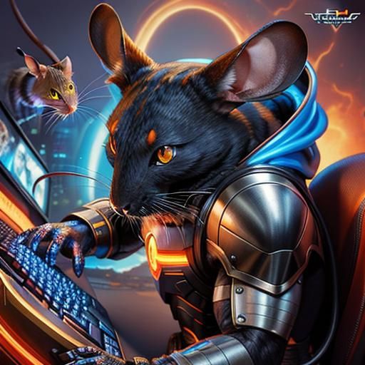 Anthropomorphic Computer Petting a Mouse: Hyper-Realistic Ar...