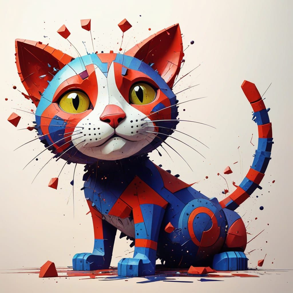 red rousses  with a very small head red cat