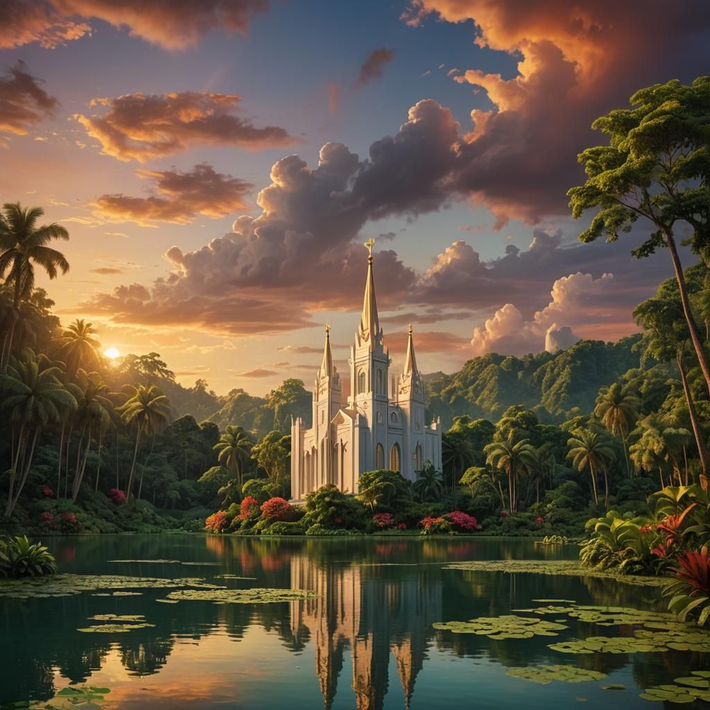 Jungle Temple Sunset: Digital Matte Painting