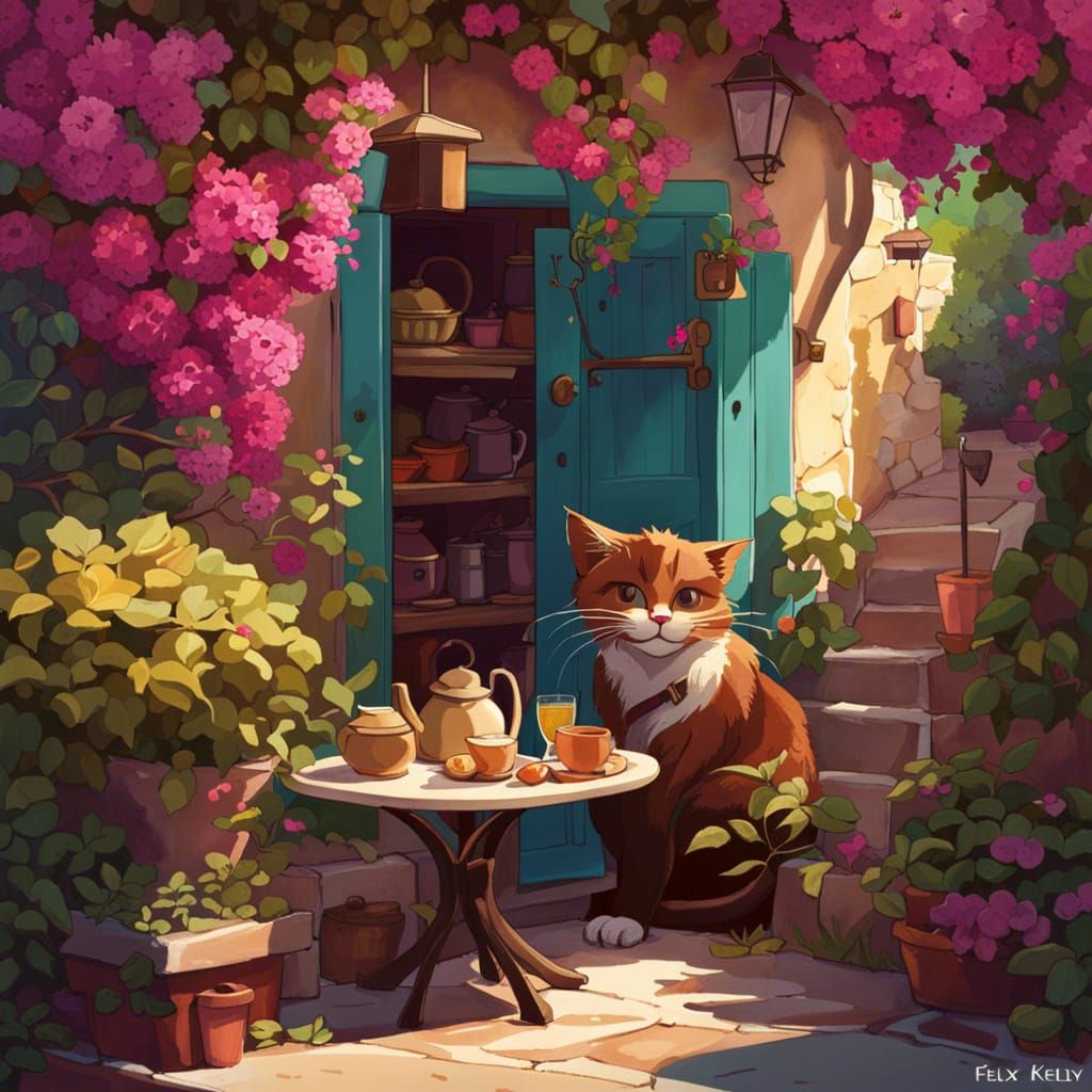Charming Italian Trattoria in Storybook Illustration Style