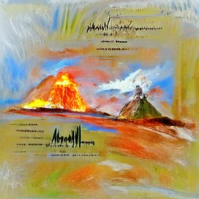 Putin, Trump, Merkel: Impressionistic Volcano Concept Art
