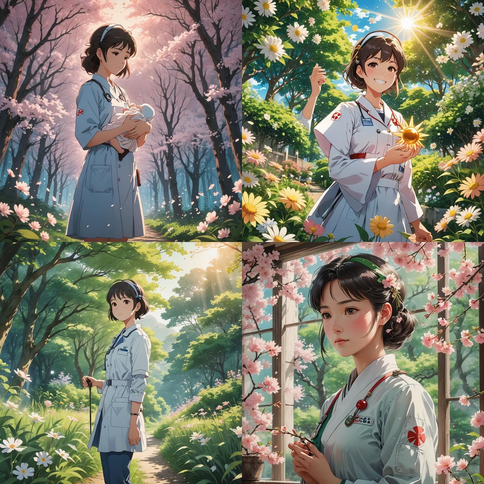 Nursing Logo in Studio Ghibli Anime Style