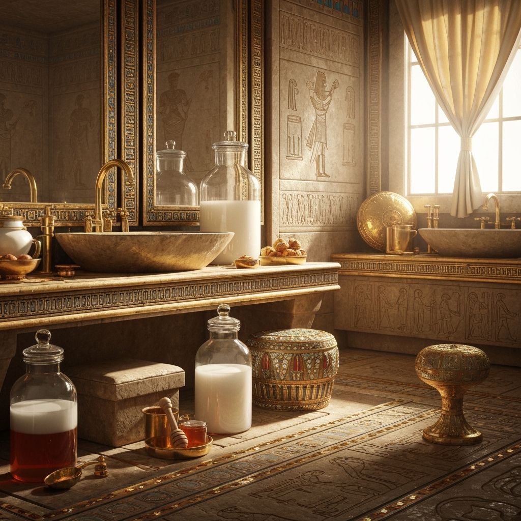 Luxurious Ancient Egyptian Bathroom in Hyperrealistic 3D