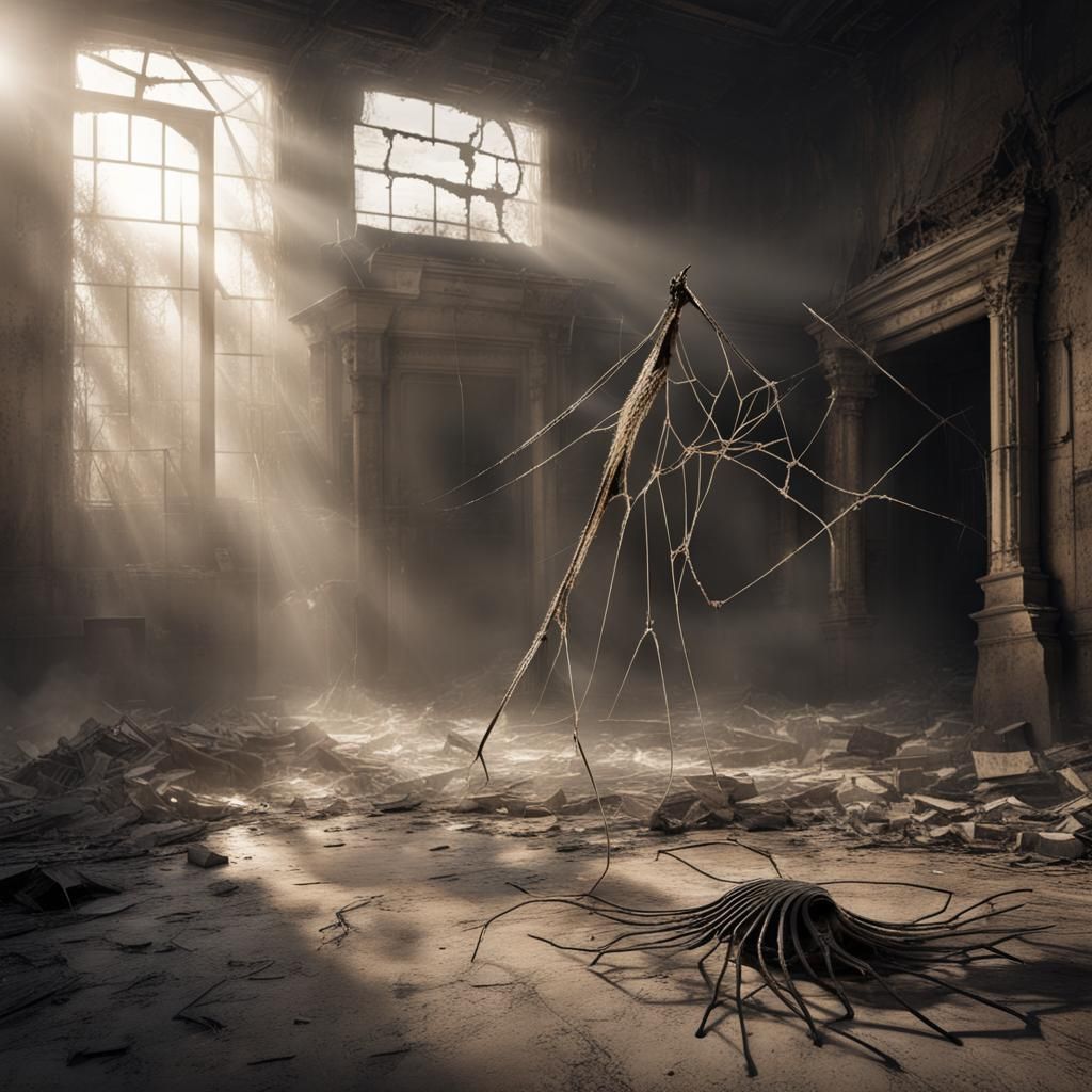 Futuristic Industrial Grim Reaper at Ancient Ruins