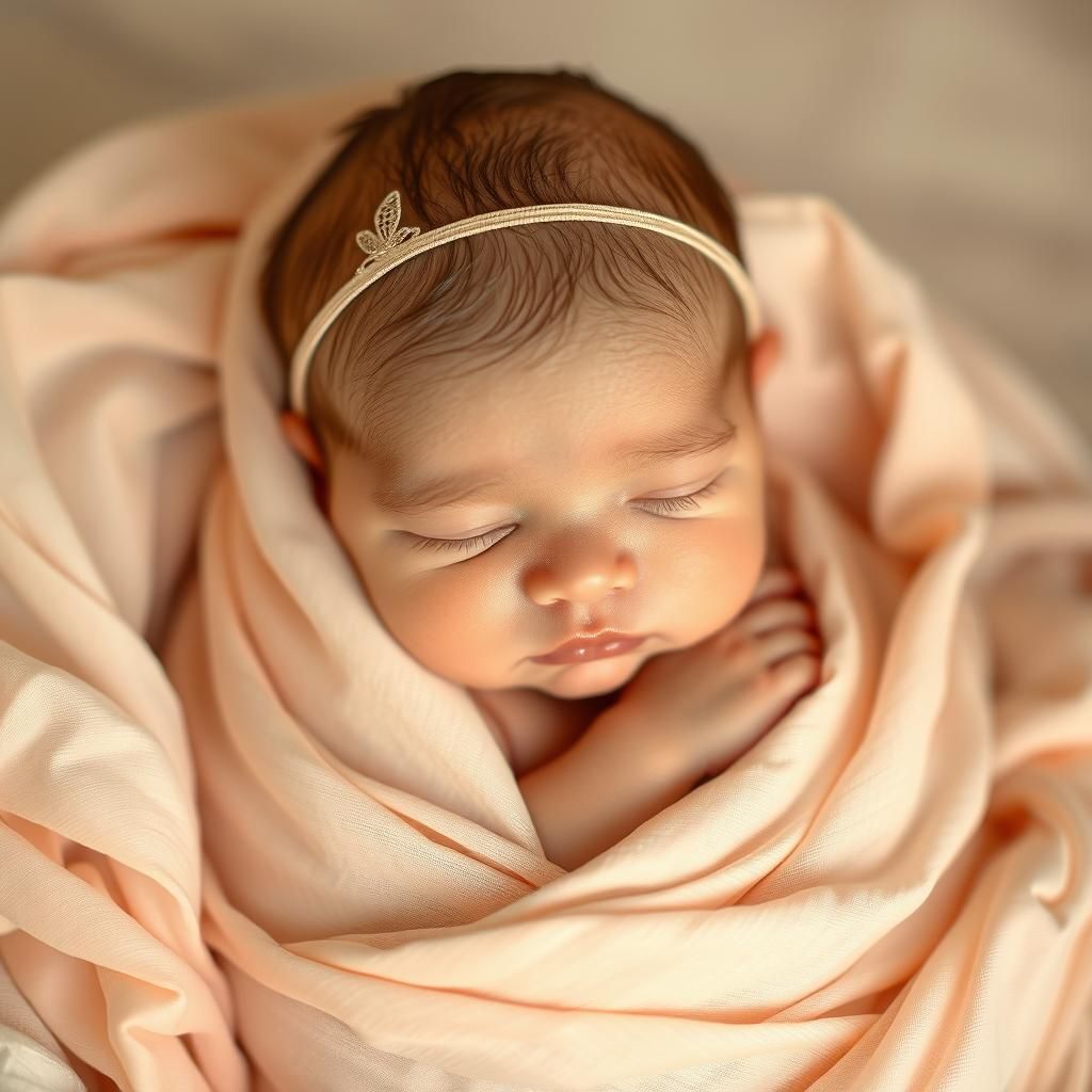 Delicate Newborn Portrait in Dreamy Fine Art Style