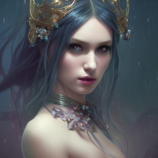 Detailed Portrait of a Gothic Princess