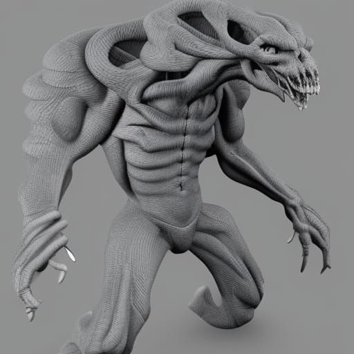 Eerie Shadow Creature in 3D Rendering