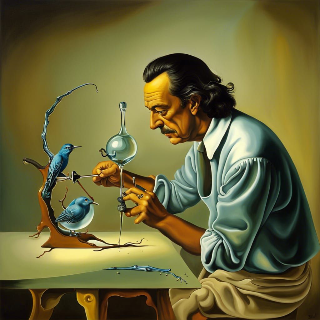 Surreal Glassblower Creates Bird in Dali Style