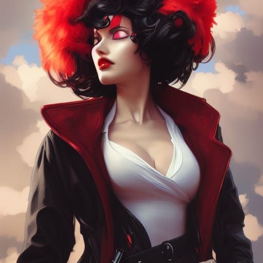 Intricate Portrait of a Spy in Art Nouveau Style