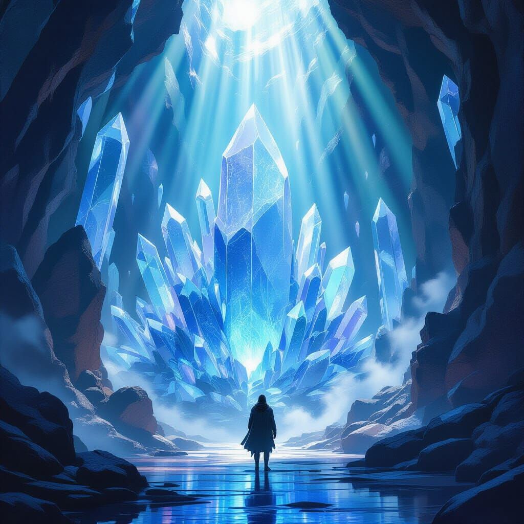 Lost Adventurer in Luminous Crystal Maze