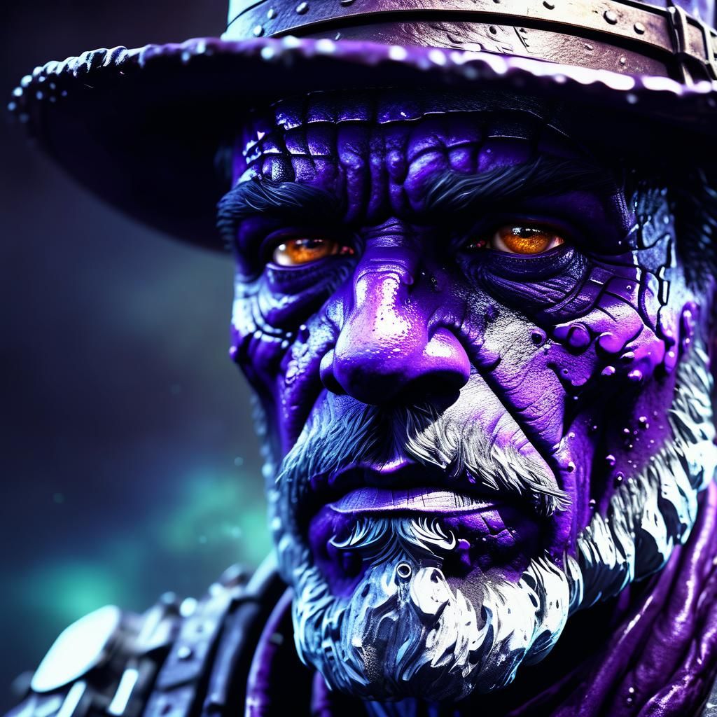 Hyperrealistic Oozing Outlaw in Space Western Setting