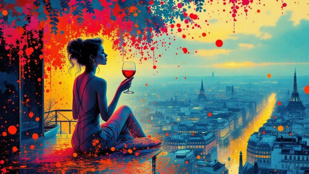 Stark Cityscape Unfolds in Ukiyō Fusion