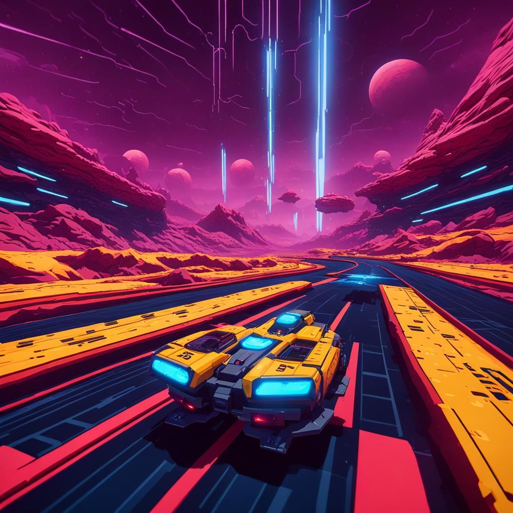 8-Bit Racing Game in Wipeout Style