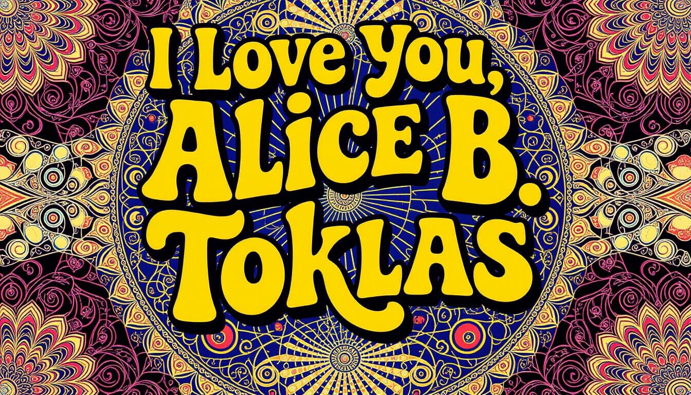 Psychedelic 60s Alice B. Toklas Poster in Victorian Art Nouv...