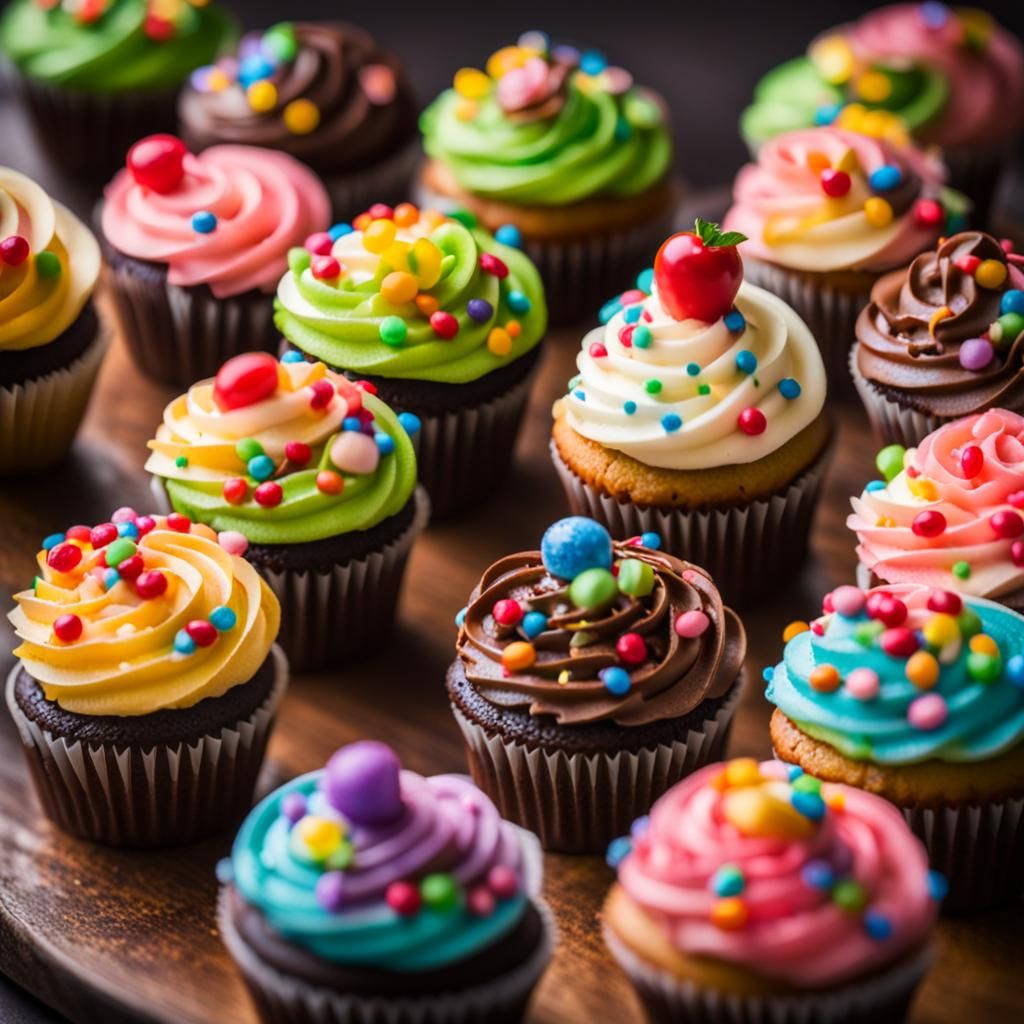 Delicious Cupcakes in Professional Photography Style
