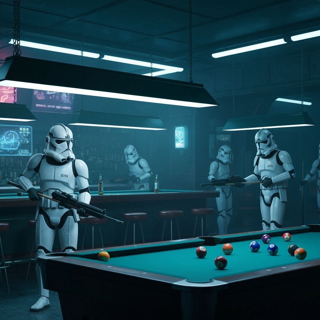 Clone Troopers Play Pool: Gritty Futuristic Realism