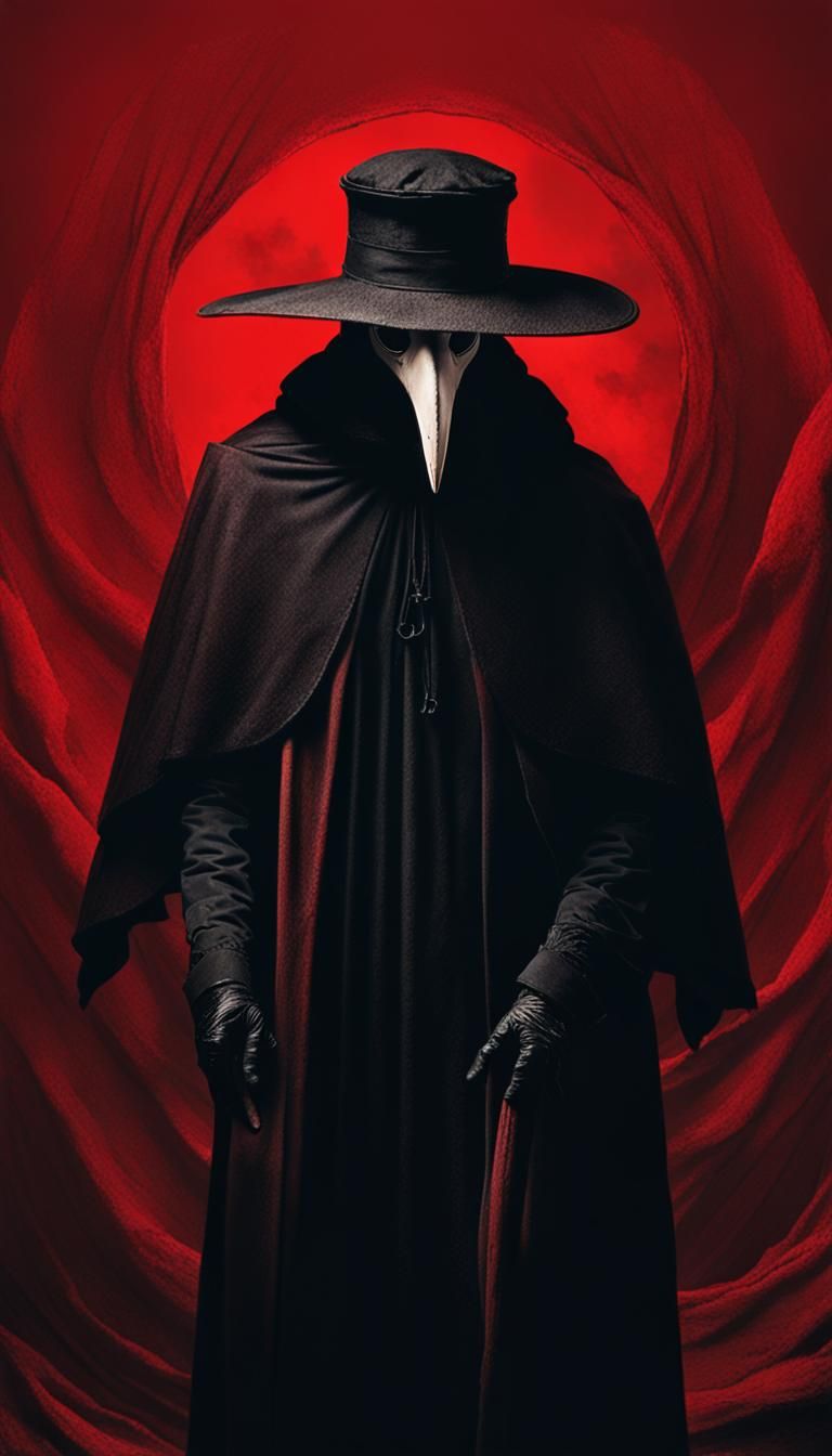 Macabre Plague Doctor in Dark Academia Style