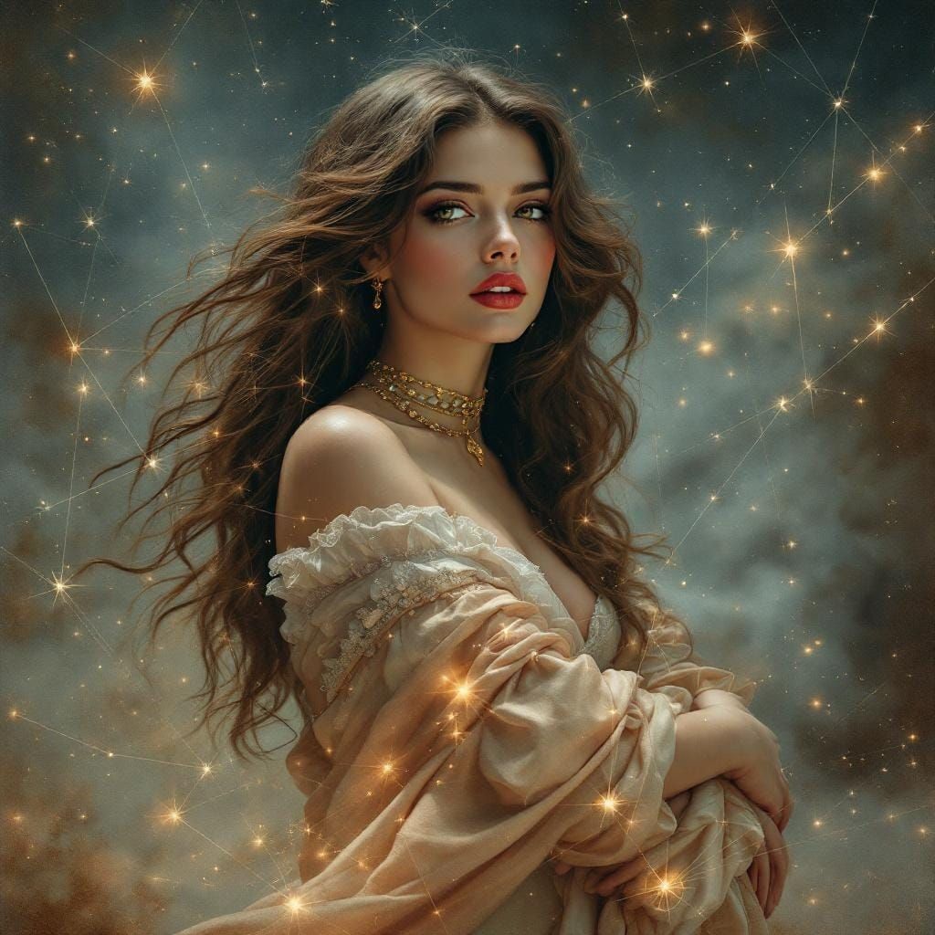 Celestial Woman in Art Nouveau Style
