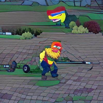 Cartoon Groundskeeper Character Illustration