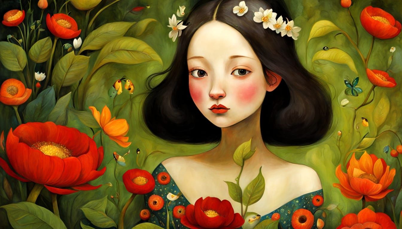 Whimsical Storybook Illustration in Vibrant Colors