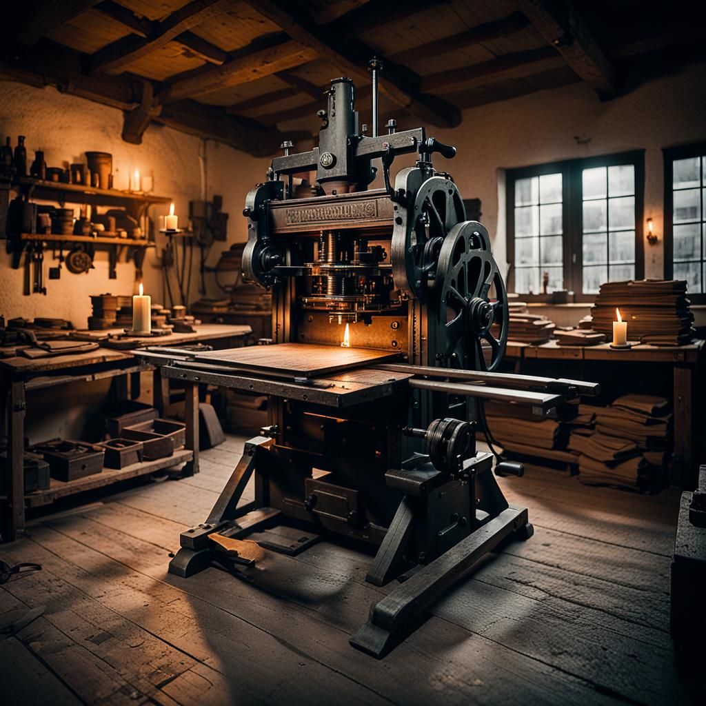 15th Century Printing Press in Documentary Realism