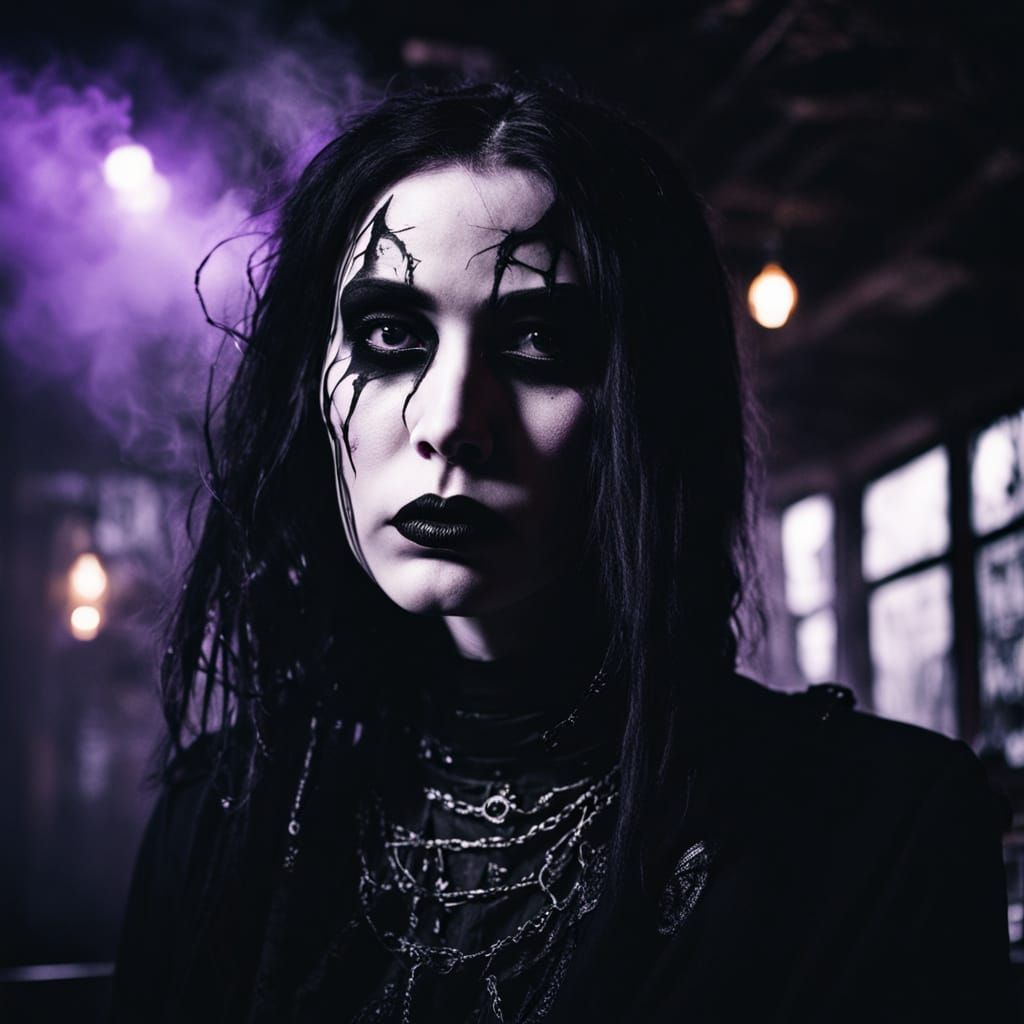 Gothic Fashion Model in Dark Photography Style