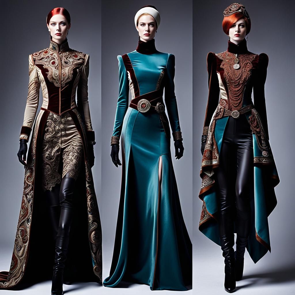 Futuristic Silk and Velvet Costumes