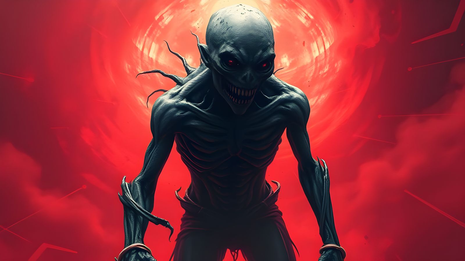 Distorted Horror Emerges from Digital Vortex