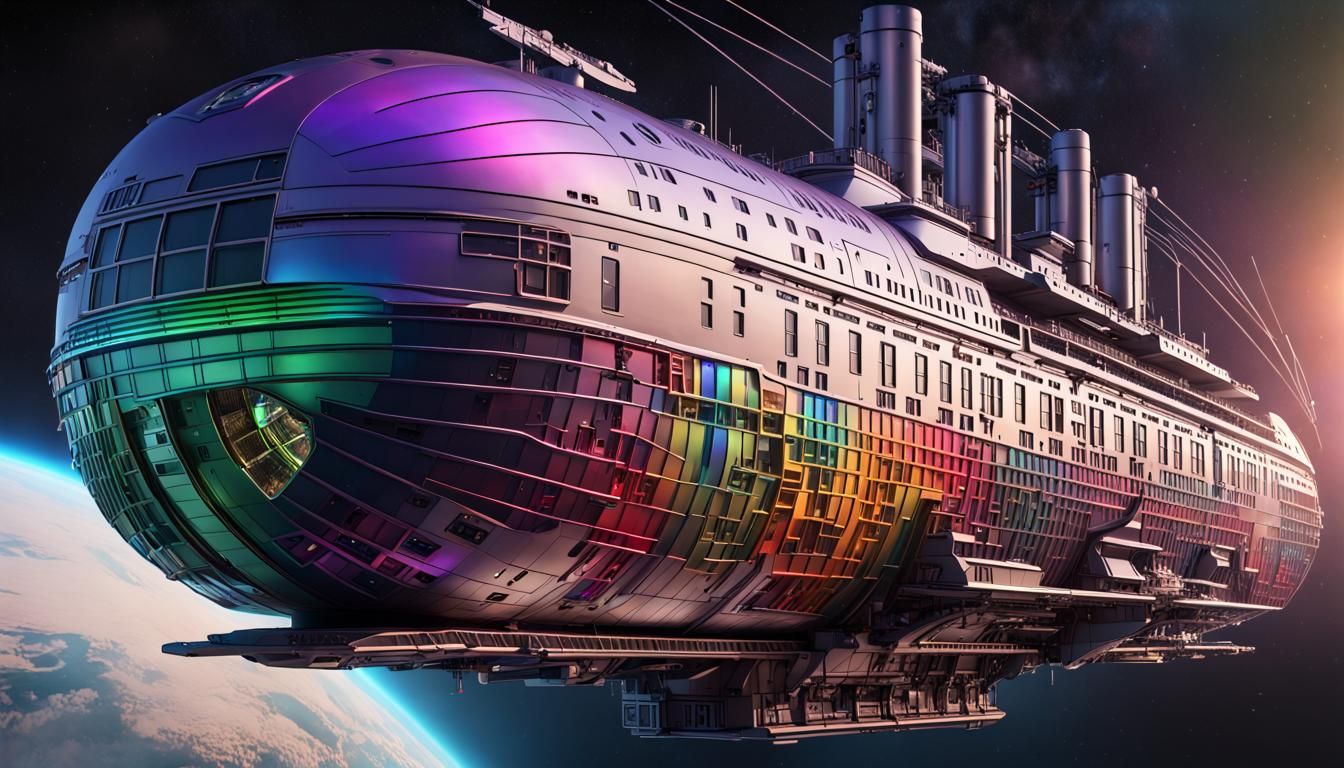 Rainbow Starship in Rennie Mackintosh Style, 8K