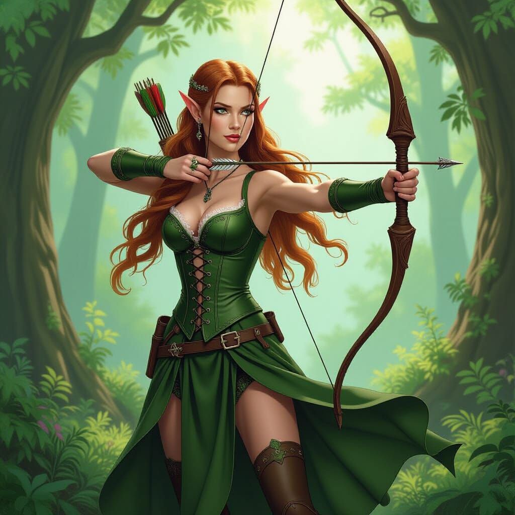 Heroic Woodland Elf Tauriel in Lush Forest