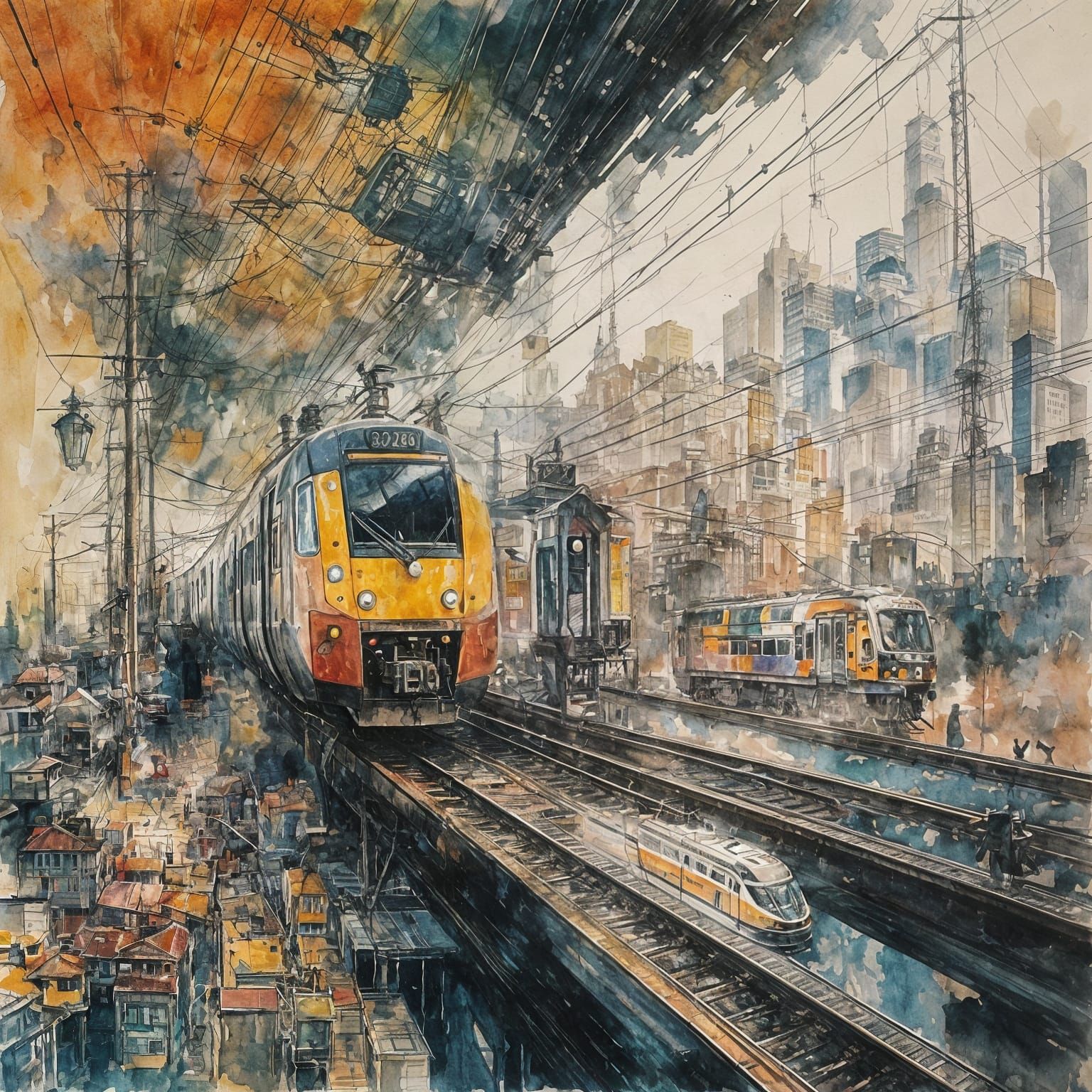 Epic Futuristic Train Soars Through Cosmic Space in Impressi...