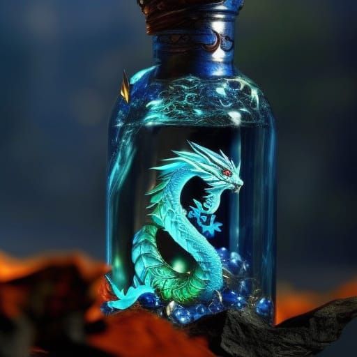 Blue Dragon in a Bottle: Anime Fantasy
