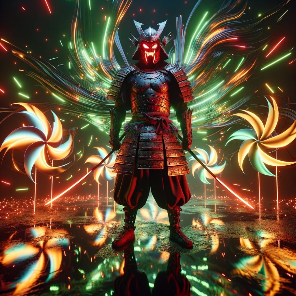 Spartan Warrior in Hyper-Realistic, Molten Metal Armor