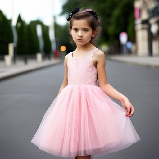 Girl in Tulle Dress: AI Generated