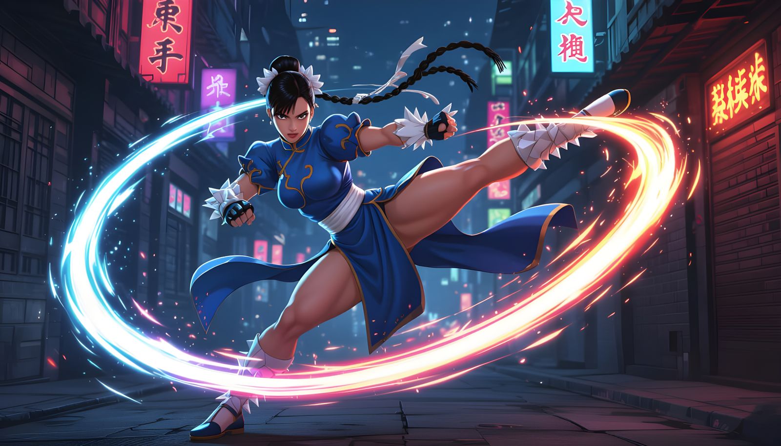 Street Fighter Chun-Li in Dynamic Action Pose