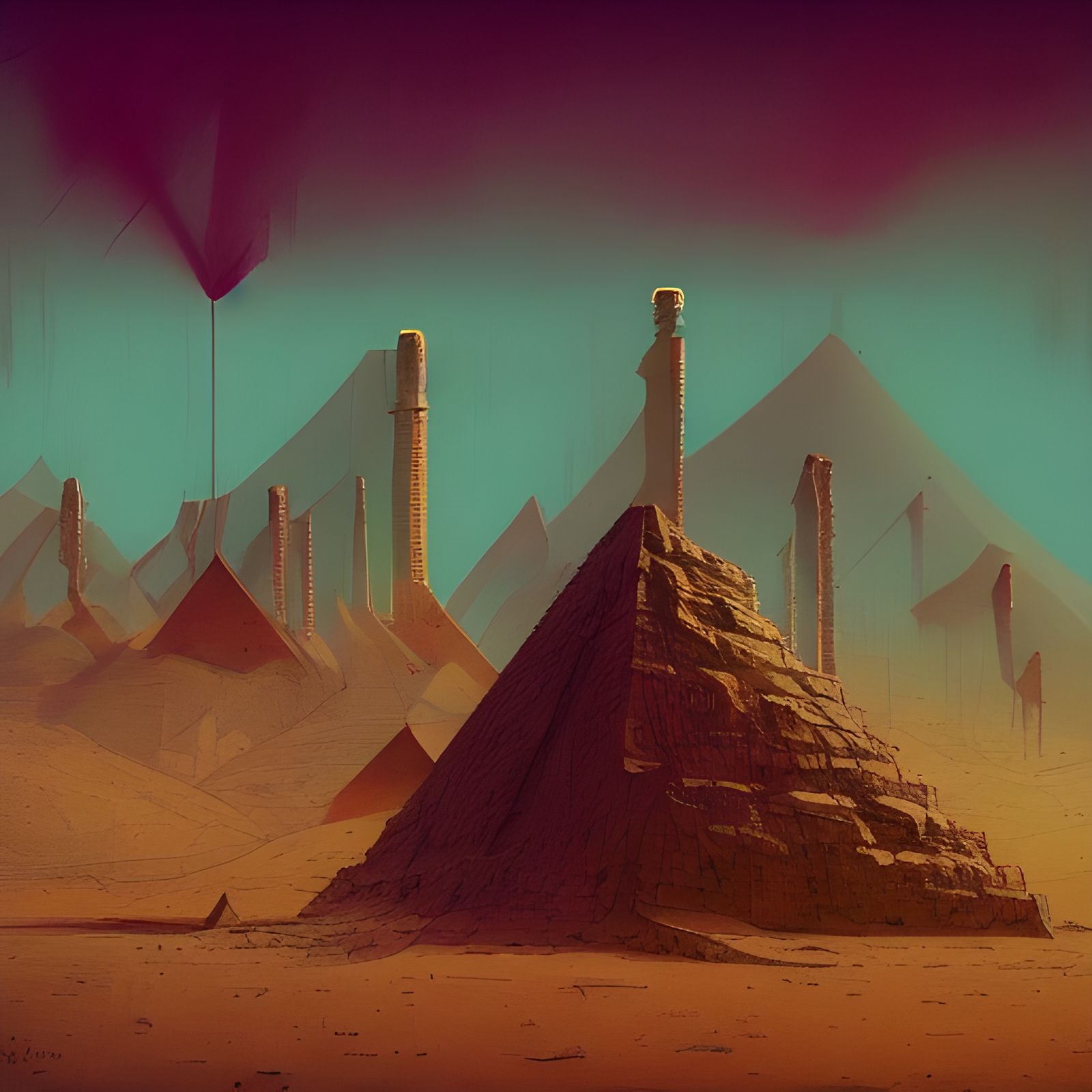 Desert Ziggurat: Hyperdetailed Fantasy Art